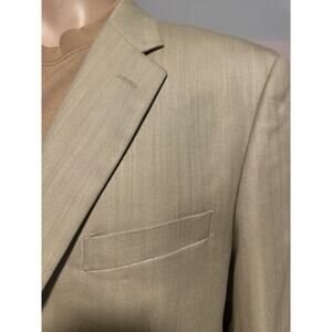JOSEPH & FEISS Men’s 44R Gold Tan Blazer Sport Coat Herringbone‎ Jacket